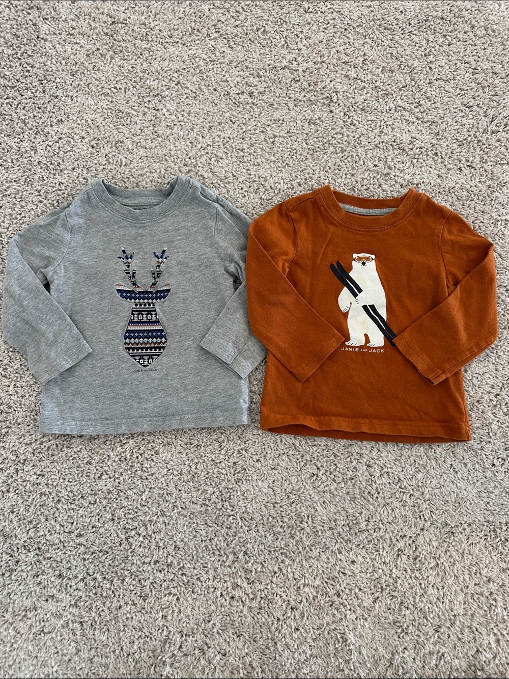 Janie and Jack Long Sleeve Tee Bundle 12-18M